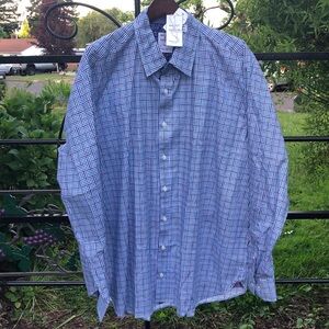 Society of Threads blue and purple check long sleeve shirt size 2X